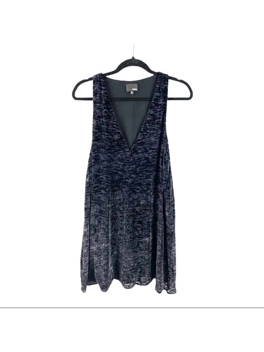 ** Wilfred Jesse Burnout Crushed Velvet On Silk Swing Dress Size S in Midnight - Picture 3 of 7